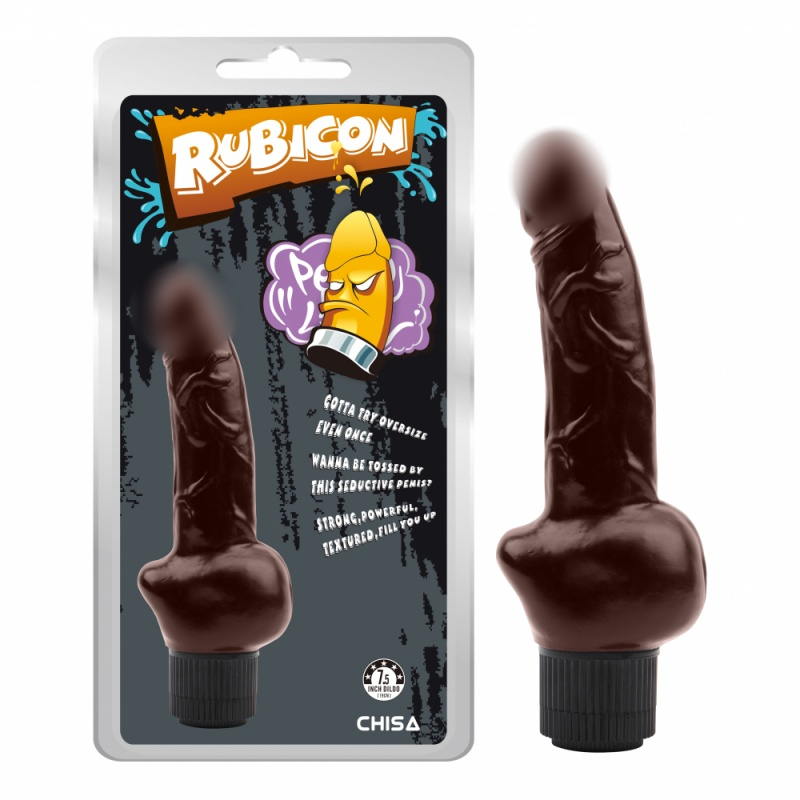 Вибратор с мошонкой "Rubikon" коричневый 